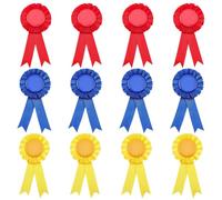 craspire 12 pièce 3 Couleurs Bouton Ruban de Récompense Vierge Broche 1e Place Rubans de Victoire Rosette Grand Prix pour Bricolage Fête en ccessoire de Célébration Compétition Événement