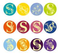 craspire 120 pièce de 2 Pouces D'Autocollants en Forme de Lettre S en Feuille d'or Papier Autocollant Coloré à Points Ronds Étiquettes D'Enveloppe de Mot S Autocollants de L'Alphabet Auto Adhésifs