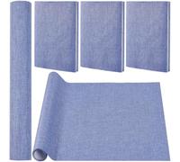 craspire 130 x 30 cm Toile de Bleu pour Reliure de Livres, Couverture de Livre avec Support en Papier, Tissu Densément Tissé, Album, Scrapbooking, Archives, Bricolage, Protection, Fournitures