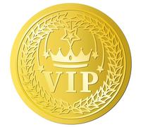 craspire 144 pcs Couronne VIP Feuille d'or Autocollants en Relief 2" certificats Auto-Adhésifs Enveloppes Sceaux Étiquettes Autocollantes pour Invitation de Mariage Remise des Diplômes Diplômes