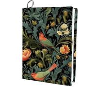 craspire 15.8 x 9.8 Pouces Couverture de Livre de Fleurs élastique Manche de Livre Tissu Polyester Extensible Lavable réutilisable Oiseaux Floraux décoratifs Grands enveloppements Protecteur