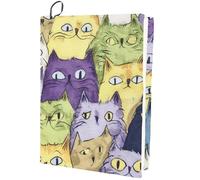craspire 15,8 x 9,8 Pouces Élastique Pochette de Livre Chat Couvertures de Livre Tissu Polyester Extensible Lavable Réutilisable Chats Animal Décoratif Grands Enveloppes Protecteur pour Cahiers