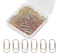 craspire 150 Pcs 3 Couleurs Trombones Trombones en Acier au Carbone Petit Marque-Page Clips Ovale Or Rose Argent Marquage Clips avec Boîte de Rangement en Plastique pour Bricolage Bureau École