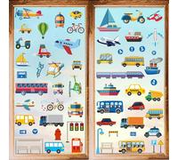 CRASPIRE 16 feuille D'Autocollants Muraux pour Véhicules, Autocollants de Bus, Camion, Fenêtre de Voiture, Autocollants Muraux en PVC Imperméables et Amovibles pour les Amateurs de Voitures Décoration