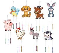 craspire 16 Pack Kits de Carillon du Vent DIY Faites Vos Propres Animaux Carillon du Vent coloriage pâques en Bois Artisanat pour Bricolage activité Anniversaire Noël fête d’été décoration