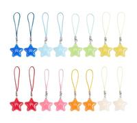 craspire 16pcs Star Cell Phone Strap Charm Porte-Clés Acrylique Clé de Voiture Suspendu Portefeuille Pendentifs Décor Accessoires Cadeau Femmes Décoration pour Meilleur Ami Soeur Maman Famille