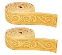 craspire 177 x 1,57 Pouces Bordure de Papier Peint à décoller et Coller Moulure rétro dorée à Grain de Bois Auto-adhésive Flexible Plinthe 3D Vintage Miroir Lignes adhésives pour Murs Mousse
