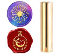 craspire 2 côté Motif Cire Sceau Tampon 15mm Mini Marguerite Fleur Potion Bouteille en Laiton Massif Mariage Vintage Sceau Tampon pour Invitations Enveloppes Carte Bricolage Artisanat Anniversaire