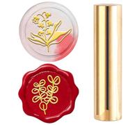 craspire 2 côté Motif Cire Sceau Tampon 15mm Mini Muguet Feuilles D'Eucalyptus Laiton Massif Mariage Vintage Sceau Tampon pour Invitations Enveloppes Carte Bricolage Artisanat Anniversaire Décoratif