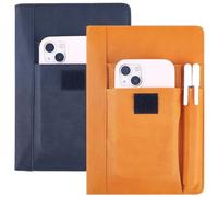 CRASPIRE 2 couverture de Livre Couleur en Cuir PU A5 pochette de Livre Imperméable Orange Noir Protecteur de Livre Réutilisable pour Cahiers de Poche avec Poches pour Stylos pour les Amoureux