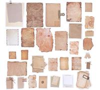 craspire 2 Ensembles 2 Styles Vintage Scrapbooking Autocollants Kraft Pape Autocollants Inscriptibles Autocollants Kraft Autocollants Rétro Étiquettes Autocollantes Étiquettes Cadeaux Autocollants