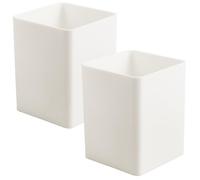 CRASPIRE 2 Pack porte-stylo tasse organisateur crayon bureau porte-cuboïde en plastique boîte de bureau stylos 2,8x2,8 pouces rangement conteneur pour bureau maison école blanc décoratif pot tubulaire