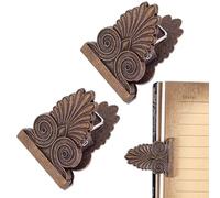 craspire 2 Pince à Reliure en Métal Style Arbre Style Vintage Bronze Antique Décorative avec Sac Organiseur Fichiers Carnet Papier Support de Page Réutilisable pour Voyageur Art Lecture Accessoire