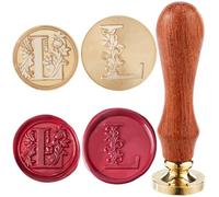 craspire 2 Styles Lettre L Cachet de Cire Tête de Tampon Initiales Alphabet Rétro Vintage Tête en Laiton Amovible de 25 mm avec 1 poignées de Tampon de Cachetage en Bois pour Enveloppes de Mariage