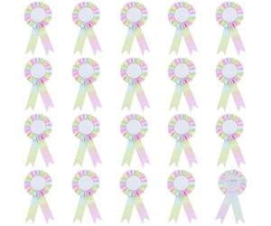 craspire 20 pièce de Ruban de Récompense Vierge Coloré Broche à Bouton Ruban de Victoire Ruban de Rosette Grand Prix pour Bricolage Accessoire de Fête en ompétition Événement Sportif Concours