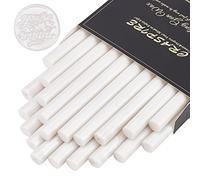 craspire 20 pièces Bâton de Cire à Cacheter Pistolet à Colle 11 mm pour Timbre de Sceau de Cire Vintage et Cartes D'Invitation Lettre Bouteille de Vin Décoration de Paquet Cadeau (Blanc Perle)