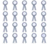 craspire 20 Ruban de Récompense Vierge Gris Ruban Rosette Grand Prix Bouton Broche Gagnant Rubans de Victoire pour Bricolage Accessoires de Fête en ompétition Événement Sportif Concours