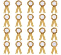 craspire 20 Ruban de Récompense Vierge Olive Ruban Rosette Grand Prix Bouton Broche Gagnant Rubans de Victoire pour Bricolage Accessoires de Fête en Classe Compétition Événement Sportif Concours