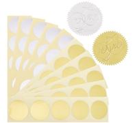 craspire 200 Autocollant de Gaufrage Vierge de 1.77 Pouces en Feuille d'or Autocollant Rond en Papier Auto Adhésif Argenté pour Enveloppe Sceau en Relief pour Bricolage Scrapbooking Timbre Invitation