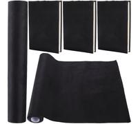 craspire 200 x 42 cm Tissu de Livre en Velours pour Reliure de Livre Surface en Tissu Noir avec Support en Papier Couverture de Livre Enveloppes de Couverture de Livre Protecteur Fournitures