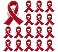 craspire 25 Ensemble D'Épingles à Revers avec Ruban Rouge Broche de Sensibilisation aux Causes en Métal Émaillé pour Campagnes de Soutien Prévention Charité Événement Social Public Badge