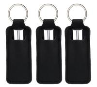 craspire 3 Porte Baume à Lèvres Noir Rectangulaire en Néoprène avec Imprimé en Caoutchouc pour Rouge à Lèvres Pochette pour Voyage Sac de Rangement de Maquillage Protection