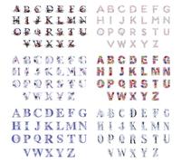 craspire 312 pièces 6 Styles D'Autocollants de Lettres de Fleurs Imperméables Transparents Autocollants de Journal Indésirable Autocollants de Lettres Majuscules Auto Adhésives Lettre A ~ Z