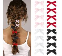 craspire 40Pcs Mini Pince à Cheveux en Forme de Nœud Papillon 4 Couleurs Petite Barrette à Cheveux en Alliage Plaqué Platine Français Pince à Cheveux en Forme D'Alligator Accessoire pour Filles