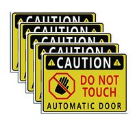 craspire 5 pièces Ne Pas Toucher Porte Automatique Avis Signe Sécurité Auto-Adhésif Avertissement Autocollants 6.9"X9.8" Vinyle Autocollant pour Voiture, Taxi, Taxi, Bus