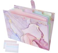 craspire 5 Pochette 1/4 onglets Coupés Motif Marbre Chemises de Classement pour Bureau Rose Chemises Portables Format Lettre Standard 9.4 x12.8 Pouces Chemise Décorative en Plastique Marbre avec