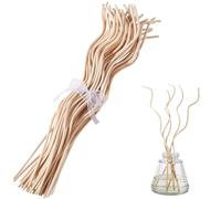 craspire 50 pcs 11 Pouces Blanc Ondulé Rotin Roseau Diffuseur de Parfum Bâtons de Recharge de Remplacement Bâtons de Recharge Parfum de Rotin Naturel Aromathérapie Recharge Volatile Diffuseur D'Arôme