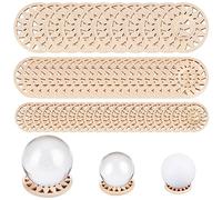 craspire 50 Pcs 3 Styles Bois Boule de Cristal Support Tournesol en Bois Sphère Présentoir Rack Base Titulaire Grille Conseil Bois Lumière Affichage pour Noël Sphère Globe Home