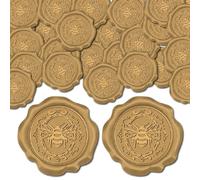 craspire 50 pcs Autocollants de Sceau de Cire d'abeille Autocollants de Décoration Jaunes Autocollants de Scellage D'Enveloppe Adhésifs Rétro pour Cadre Photo pour Invitation de Mariage Décor