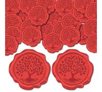 CRASPIRE 50 pcs Autocollants de Sceau de Cire rouge Arbre de Vie Décoration Autocollants Adhésif Enveloppe Étanchéité Autocollants pour Invitation de Mariage Enveloppe Décor Cadeau de Noël Fête
