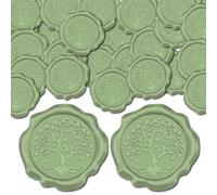 craspire 50 pcs Autocollants de Scellage D'Enveloppe Adhésifs Vert Foncé Arbre de Vie Autocollants de Sceau de Cire Autocollants de Décoration pour Invitation de Mariage Décor D'Enveloppe Cadeau