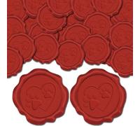 CRASPIRE 50 pcs Motif de Patte Autocollants de Scellage D'Enveloppe Adhésifs Coeur Rouge Autocollants de Sceau de Cire Autocollants de Décoration pour Invitation de Mariage Décor D'Enveloppe Cadeau