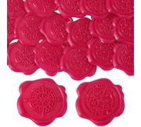 CRASPIRE 50 pcs Sceau de Cire Autocollants 2 style Horloge Boussole Rouge Invitations de Mariage Enveloppe Vintage Étiquette de Scellage Auto-Adhésive pour L'Emballage de Cadeaux Cartes D'Anniversaire