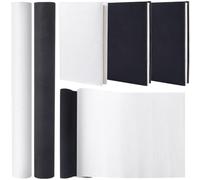 craspire 51 x 11.8 2 Rouleaux de Tissu en Lin Noir Blanc pour Livre A4-A8, Tissu de Reliure avec Support en Papier, Couverture de Livre, Album, Scrapbooking, Archives, Bricolage, Protection