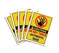 craspire 5Pcs Autocollants de Panneau D'Avertissement Attention NE Pas Toucher Porte Automatique Panneau de Sécurité Vinyle PVC Rectangle Auto-Adhésif Étanche Symbole Autocollants 250x175mm
