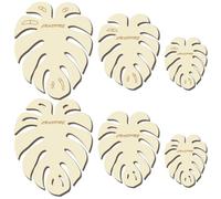 craspire 6 Moule de Découpe de Feuilles de Macramé de 3 Tailles Feuilles de Palmier D'Été Monstera Modèle en Bois Naturel Modèles de Pompons Rustiques Outil de Suspension pour Bricolage Fabrication