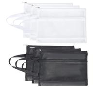 craspire 6 Pochette en Maille à Fermeture Éclair 2 Couleurs Noir et Blanc Format A4 Double Couche Portable en Nylon Organiseur de Documents Bloc de Construction Clairement Visible Pochette
