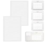 craspire 6 Pochoir à Lignes Droites pour Journal Enveloppe Adresse Guide de Lettrage Règle de Calligraphie Translucide en PP Dessin Droit Échelle D'Espacement pour Papier Cartonné Journal Lettrage