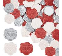 craspire 60 pcs 3 Couleurs Coeur Cire Sceau Autocollants Amour Éternel Décoration Autocollants Adhésif Enveloppe Cachetage Autocollants pour Invitation de Mariage Enveloppe Décor Fête d'anniversaire