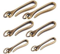 craspire 6Pcs 3 Tailles U Forme Crochet Porte-clés Japonais Poisson Hameçon Tibétain Porte-clés en Laiton Porte-clés Anneaux De Saut en Alliage Solide Antique Bronze Boucle Ceinture Clip Poche Holder