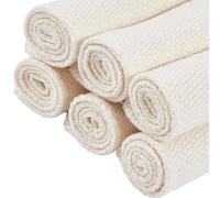 craspire 6Pcs Blanc Punch Aiguille Tissu Pur Coton 8x7.9 Pouces Broderie Couture accrochage Tissu de surverrouillage Tufting pré-coupé Rug-Punch Tapis de Travail à la Main pour l’Aiguille DIY Art