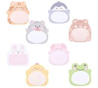 craspire 8 Bloc Notes Autocollant Motif Animal de Dessin Animé Lapin Tigre Cochon Petit Format Mignon Kawaii Mémo Rappel Marqueurs de Page Drapeaux pour Bureau École Classe Anniversaire Cadeaux