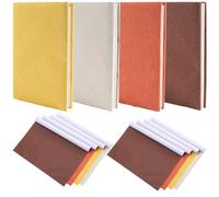 craspire 8 pcs 13.7x11.8 Lin Livre Tissu 4 Couleurs pour A5-A8 Livres Reliure Tissu Surface Papier Soutenu Couverture de Livre Album Scrapbooking archivage Bricolage Couvrant Protecteur Toile