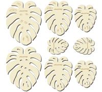 craspire 8 pièce de 4 Tailles de Grand Gabarit de Feuille de Macramé Feuilles de Monstera D'Été Moules de Découpe en Bois Naturel Modèles de Pompons Rustiques en Bois Outil de Suspension