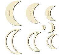 craspire 8 pièces, 5 Tailles, Formes de découpe en Bois de Lune pour macramé, Anneaux en Bois rustiques, gabarits de découpe en Bois Naturel pour Cadre, Attrape-rêves, Anneaux de Plumes, Pompons