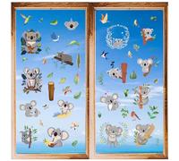 craspire 8 Styles Koala Stickers Muraux Animaux PVC Fenêtre Autocollants Décalcomanies Imperméable Auto-Adhésif Peler et Coller pour la Maison Escalier Décoration Chambre Salon Cuisine Vitrine
